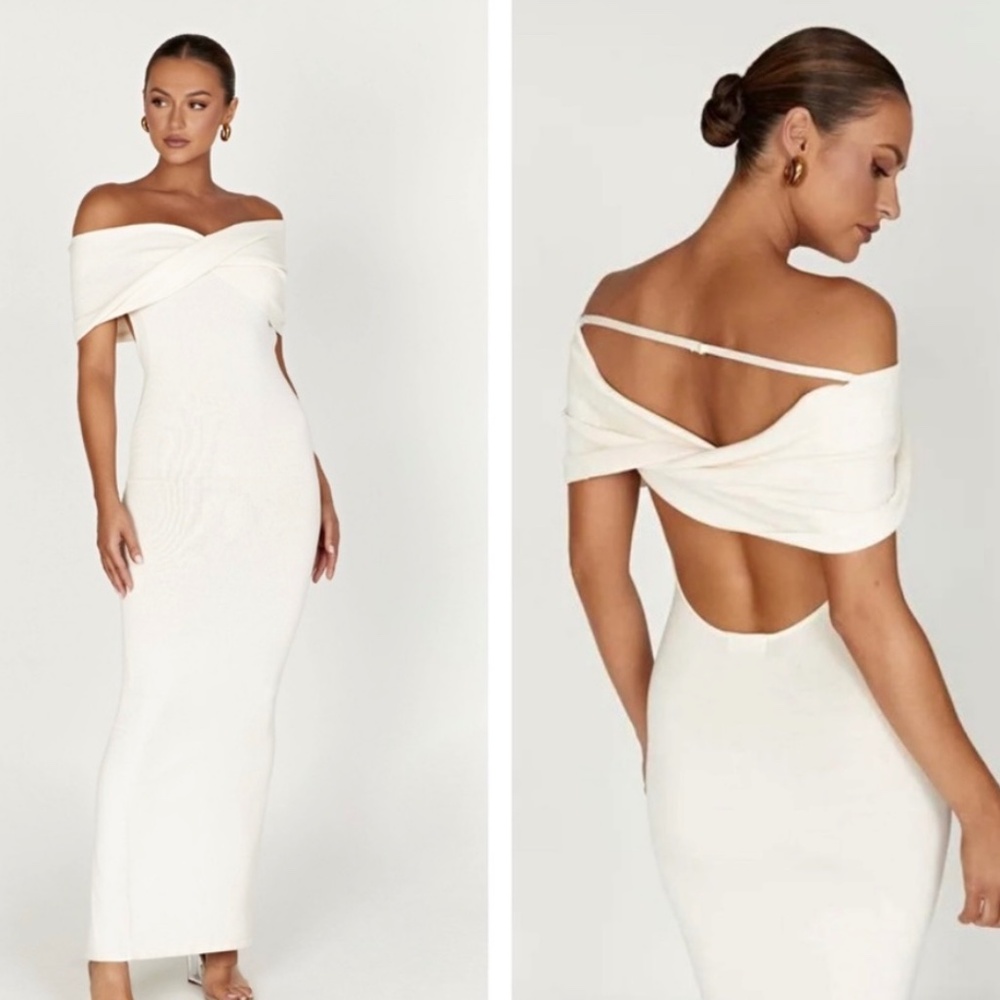 Meshki Terese Off the Shoulder Maxi Dress Cream
